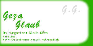 geza glaub business card